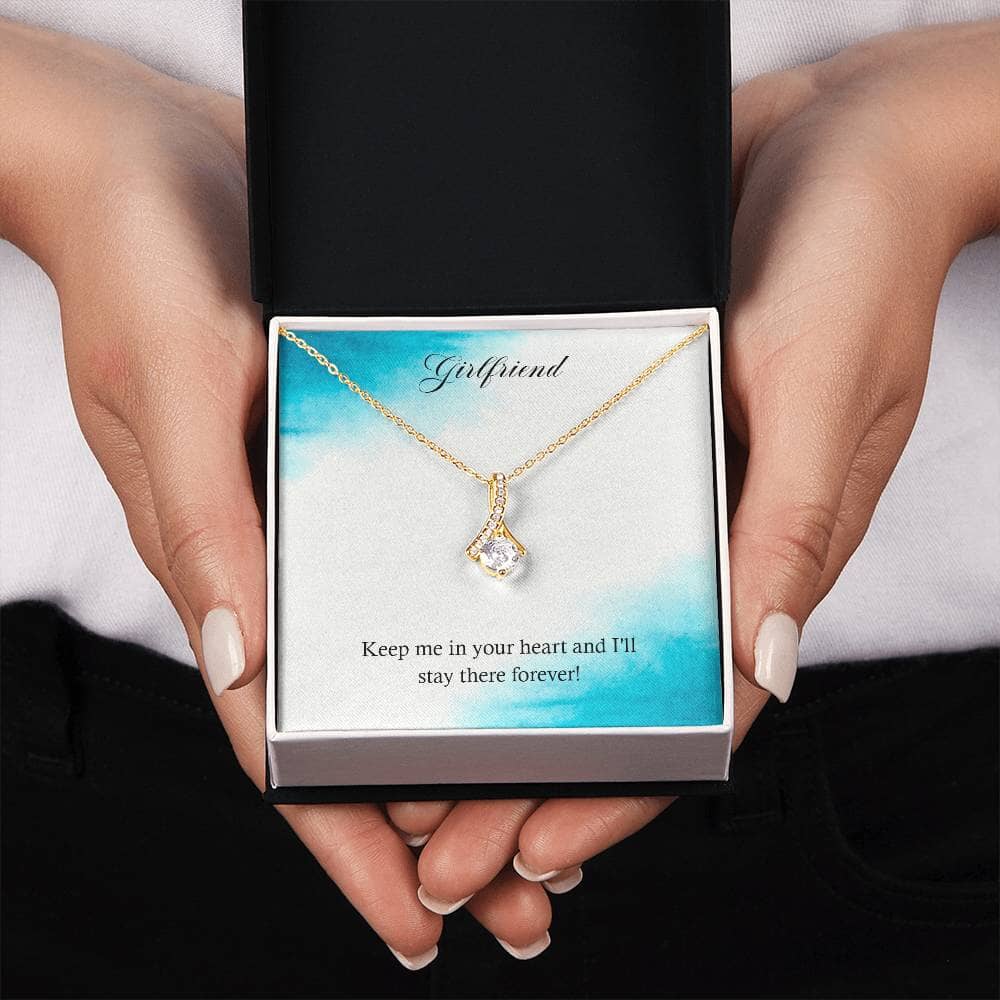 Enchanted Love Ribbon Necklace: Forever In Your Heart Jewelry/AlluringBeauty ShineOn Fulfillment 18K Yellow Gold Finish Standard Box 