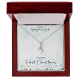 Enchanted Love: The First Christmas Ribbon Pendant Necklace for Your Beloved Wife Jewelry/AlluringBeauty ShineOn Fulfillment 