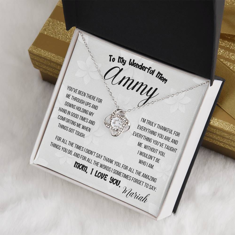 Endless Embrace Love Knot Necklace – A Personalized Tribute to Mom Jewelry/LoveKnot ShineOn Fulfillment 