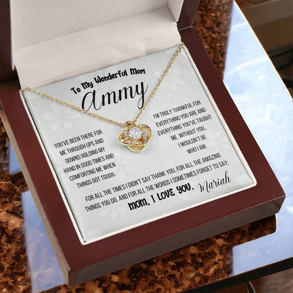 Endless Embrace Love Knot Necklace – A Personalized Tribute to Mom Jewelry/LoveKnot ShineOn Fulfillment 