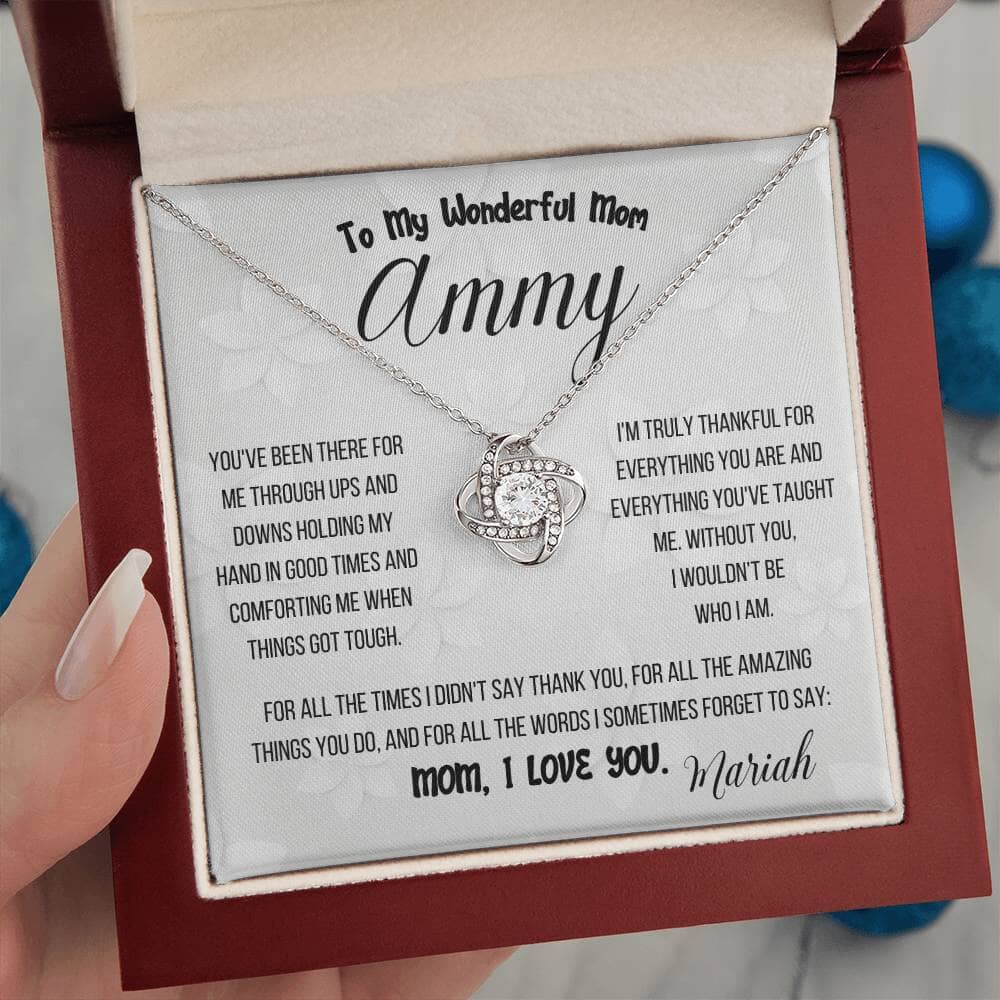 Endless Embrace Love Knot Necklace – A Personalized Tribute to Mom Jewelry/LoveKnot ShineOn Fulfillment 