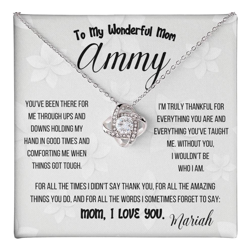 Endless Embrace Love Knot Necklace – A Personalized Tribute to Mom Jewelry/LoveKnot ShineOn Fulfillment 