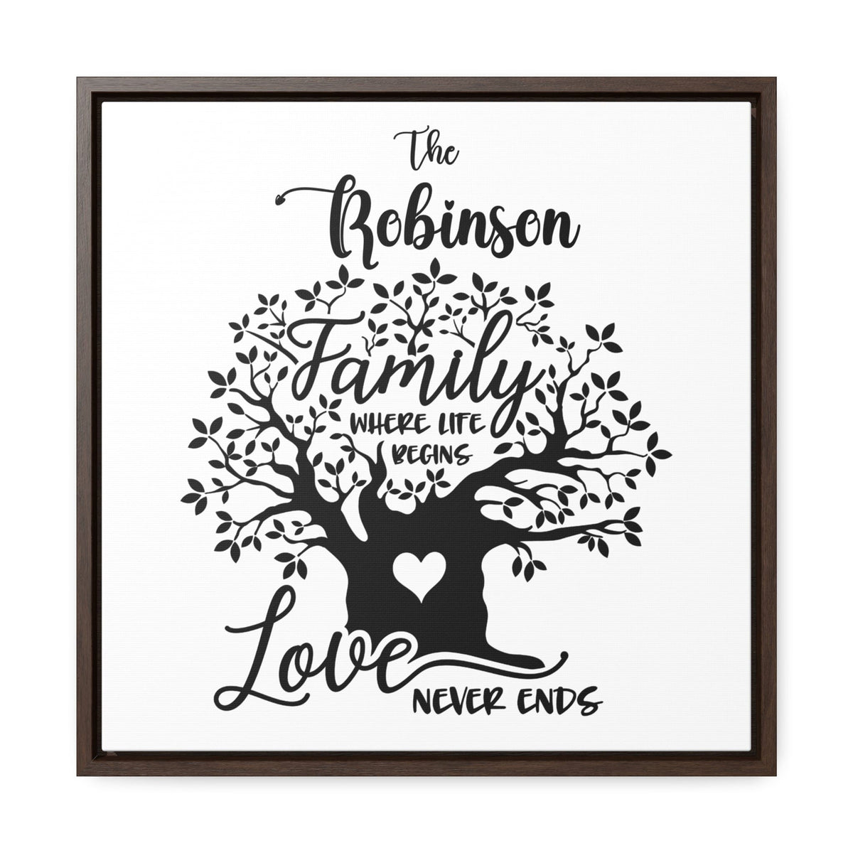 Endless Love Framed Canvas - Personalized Family Name Art Canvas printify 