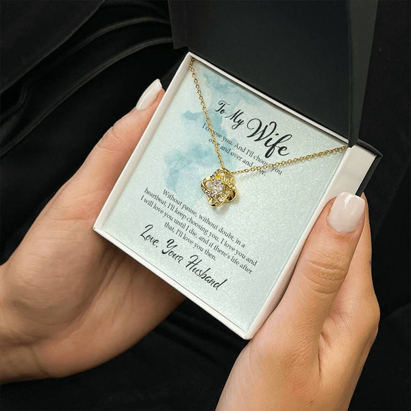 Endless Love Knot Necklace: A Timeless Symbol of Eternal Devotion Jewelry/LoveKnot ShineOn Fulfillment 18K Yellow Gold Finish Standard Box 