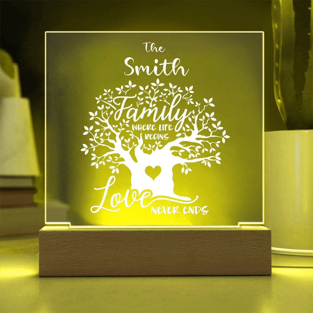 Endless Love & Life Acrylic Plaque - A Family Keepsake Acrylic/Square ShineOn Fulfillment 