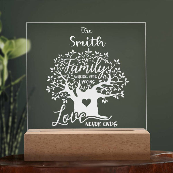 Endless Love & Life Acrylic Plaque - A Family Keepsake Acrylic/Square ShineOn Fulfillment 