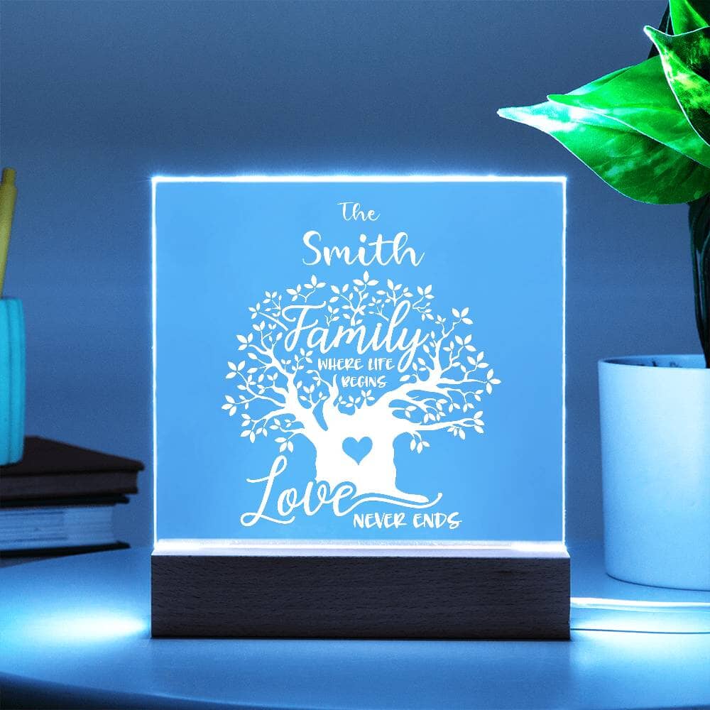 Endless Love & Life Acrylic Plaque - A Family Keepsake Acrylic/Square ShineOn Fulfillment 