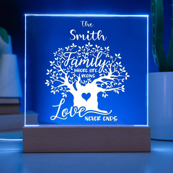 Endless Love & Life Acrylic Plaque - A Family Keepsake Acrylic/Square ShineOn Fulfillment 