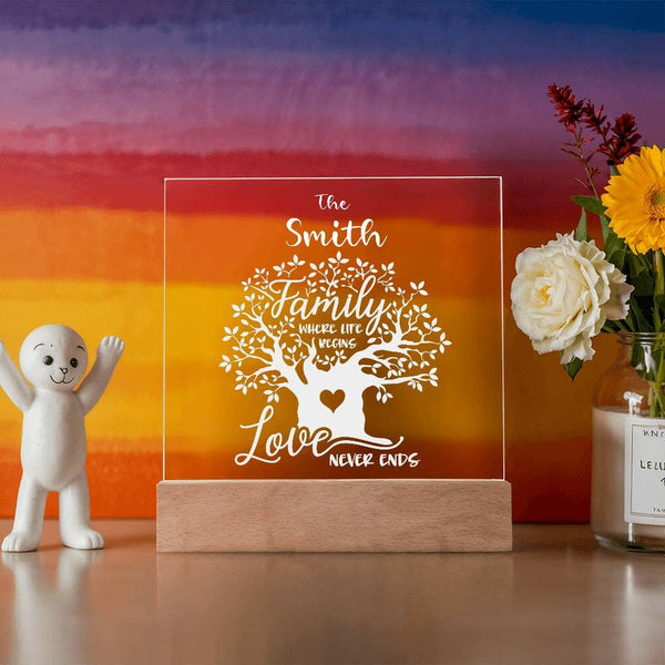 Endless Love & Life Acrylic Plaque - A Family Keepsake Acrylic/Square ShineOn Fulfillment 