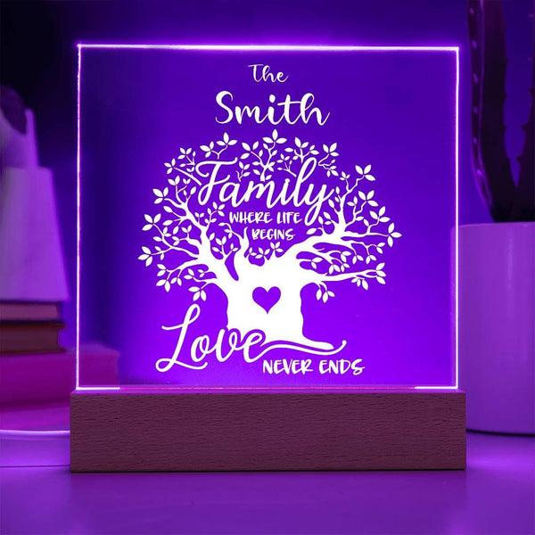 Endless Love & Life Acrylic Plaque - A Family Keepsake Acrylic/Square ShineOn Fulfillment 