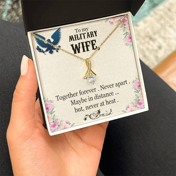 Endless Love Pendant: The Alluring Beauty Necklace - A Timeless Tribute to Your Military Wife Jewelry/AlluringBeauty ShineOn Fulfillment 18K Yellow Gold Finish Standard Box 