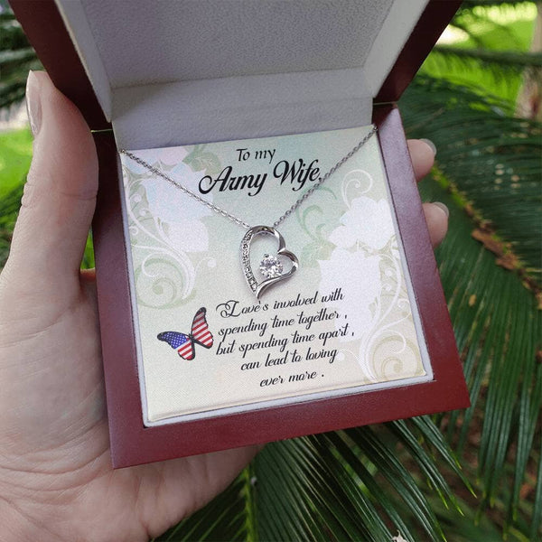 Enduring Embrace: The Forever Love Necklace for the Resilient Army Wife Jewelry/ForeverLove ShineOn Fulfillment 14k White Gold Finish Luxury Box 