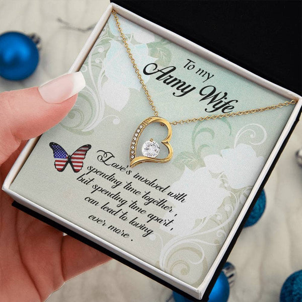 Enduring Embrace: The Forever Love Necklace for the Resilient Army Wife Jewelry/ForeverLove ShineOn Fulfillment 18k Yellow Gold Finish Standard Box 