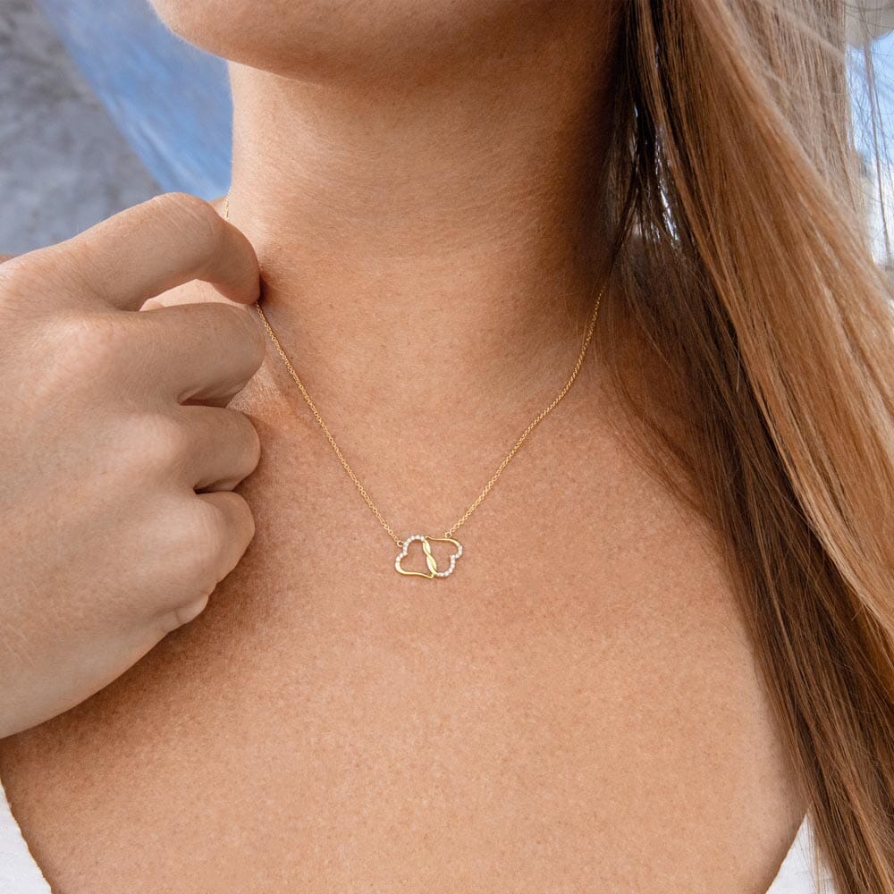 Eternal Bond - 10K Gold Diamond Hearts Necklace for Granddaughter with Sentimental Message Card Jewelry/Gold ShineOn Fulfillment 