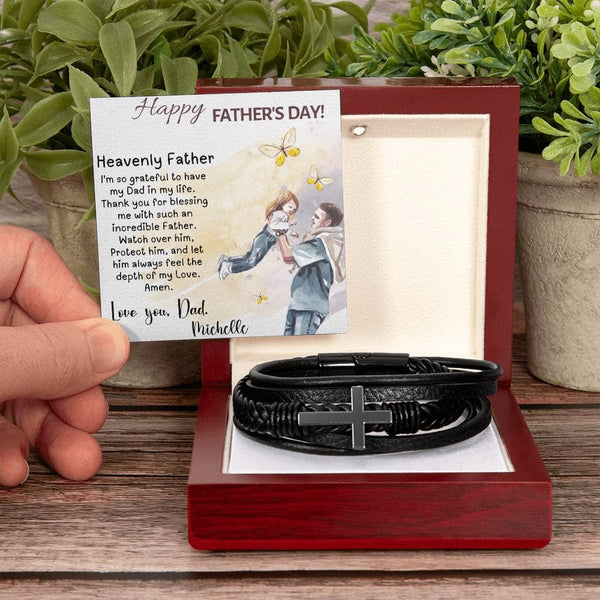 "Eternal Bond" - Father's Day Luxury Bracelet with Personalized Prayer Card Jewelry ShineOn Fulfillment 