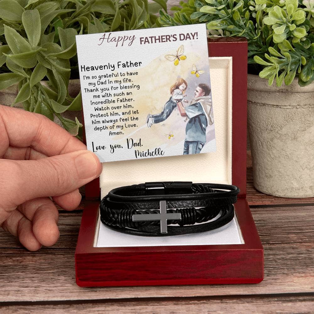 "Eternal Bond" - Father's Day Luxury Bracelet with Personalized Prayer Card Jewelry ShineOn Fulfillment 