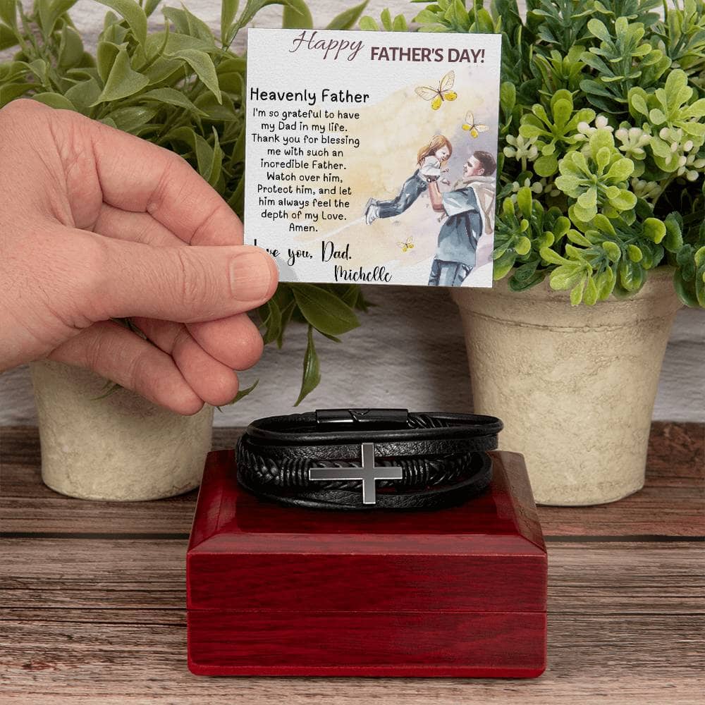 "Eternal Bond" - Father's Day Luxury Bracelet with Personalized Prayer Card Jewelry ShineOn Fulfillment 