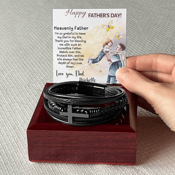 "Eternal Bond" - Father's Day Luxury Bracelet with Personalized Prayer Card Jewelry ShineOn Fulfillment 