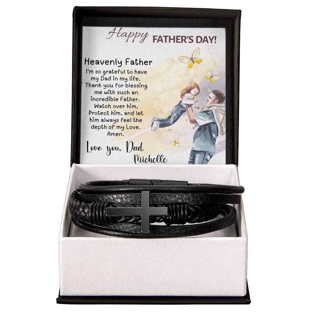 "Eternal Bond" - Father's Day Luxury Bracelet with Personalized Prayer Card Jewelry ShineOn Fulfillment Standard Box 