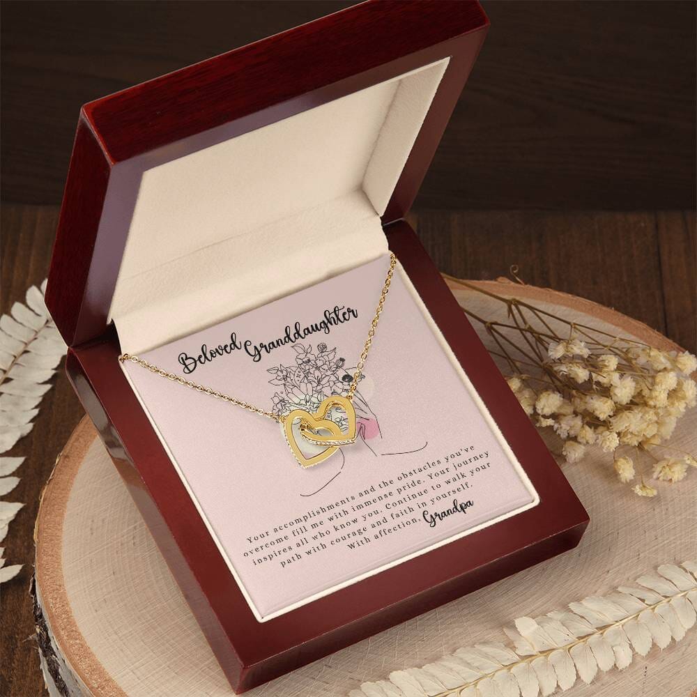 Eternal Bond: Granddaughter's Interlocking Hearts Necklace with Sentimental Message Jewelry/InterlockingHearts ShineOn Fulfillment 