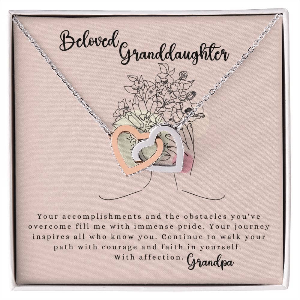 Eternal Bond: Granddaughter's Interlocking Hearts Necklace with Sentimental Message Jewelry/InterlockingHearts ShineOn Fulfillment 