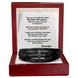 Eternal Bond: Grandparent's Love Cross Leather Bracelet with Personalized Message Jewelry/Cubanlink ShineOn Fulfillment 