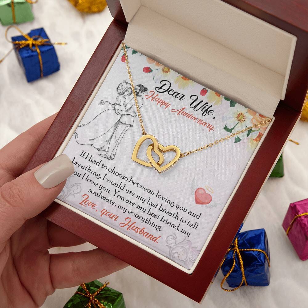 Eternal Bond Interlocking Hearts Necklace - A Timeless Symbol of Love and Devotion Jewelry/InterlockingHearts ShineOn Fulfillment 18K Yellow Gold Finish Luxury Box 