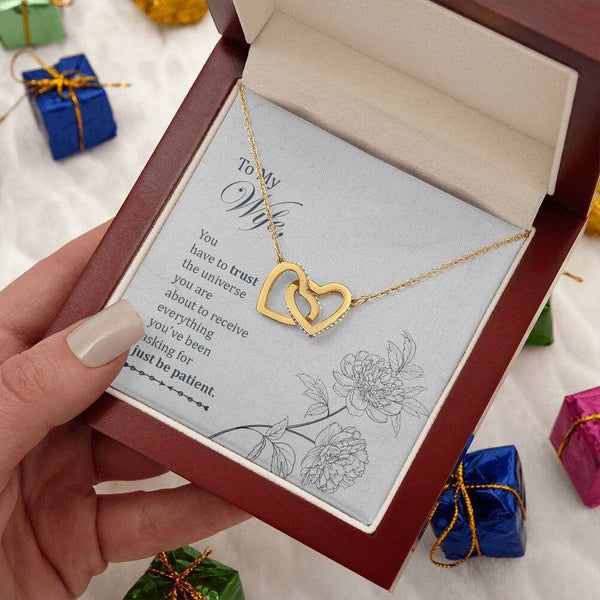 Eternal Bond Interlocking Hearts Necklace: A Timeless Symbol of Love and Patience Jewelry/InterlockingHearts ShineOn Fulfillment 18K Yellow Gold Finish Luxury Box 