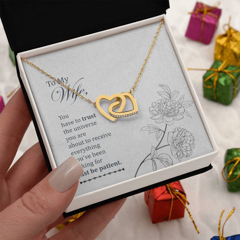 Eternal Bond Interlocking Hearts Necklace: A Timeless Symbol of Love and Patience Jewelry/InterlockingHearts ShineOn Fulfillment 18K Yellow Gold Finish Standard Box 