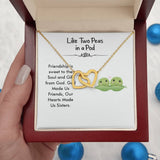 Eternal Bond Interlocking Hearts Necklace: A Tribute to Friendship and Sisterhood Jewelry/InterlockingHearts ShineOn Fulfillment 18K Yellow Gold Finish Luxury Box 