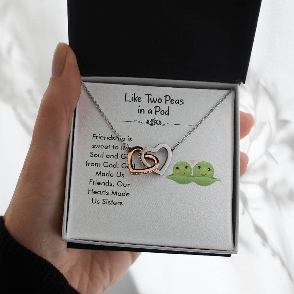 Eternal Bond Interlocking Hearts Necklace: A Tribute to Friendship and Sisterhood Jewelry/InterlockingHearts ShineOn Fulfillment Polished Stainless Steel & Rose Gold Finish Standard Box 