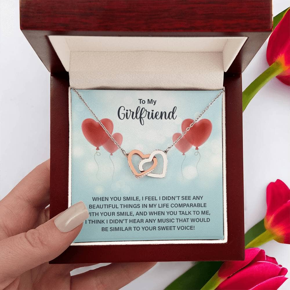 Eternal Bond: Interlocking Hearts Necklace with Love Note Jewelry/InterlockingHearts ShineOn Fulfillment Polished Stainless Steel & Rose Gold Finish Luxury Box 