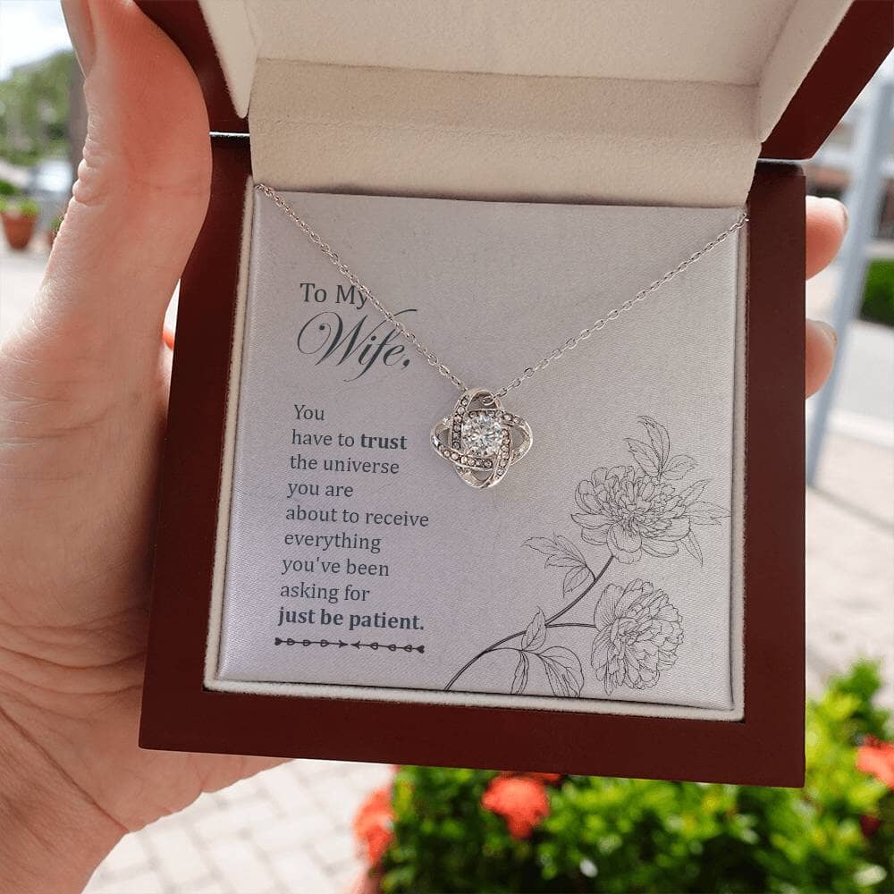 Eternal Bond Love Knot Necklace: A Cosmic Promise of Everlasting Love Jewelry/LoveKnot ShineOn Fulfillment 14K White Gold Finish Luxury Box 