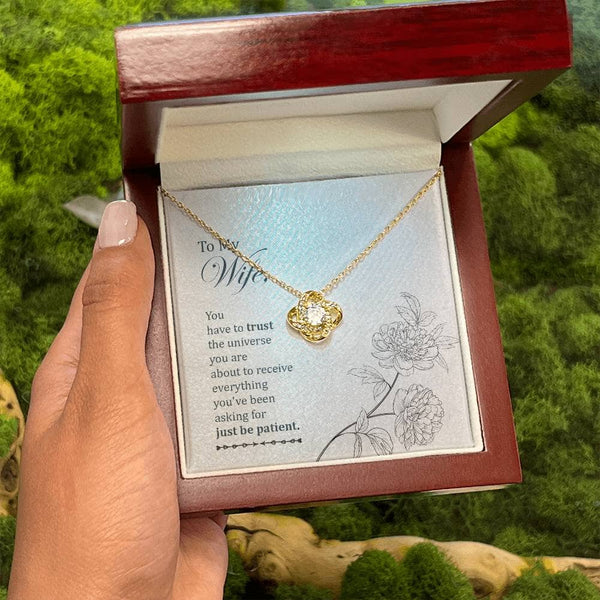 Eternal Bond Love Knot Necklace: A Cosmic Promise of Everlasting Love Jewelry/LoveKnot ShineOn Fulfillment 18K Yellow Gold Finish Luxury Box 