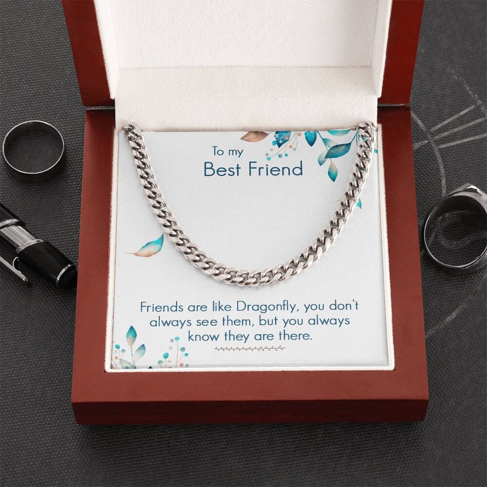 Eternal Bond: The Dragonfly Friendship Cuban Link Chain Necklace Jewelry/Cubanlink ShineOn Fulfillment 