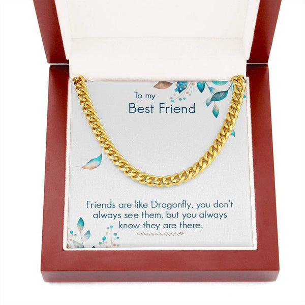 Eternal Bond: The Dragonfly Friendship Cuban Link Chain Necklace Jewelry/Cubanlink ShineOn Fulfillment 