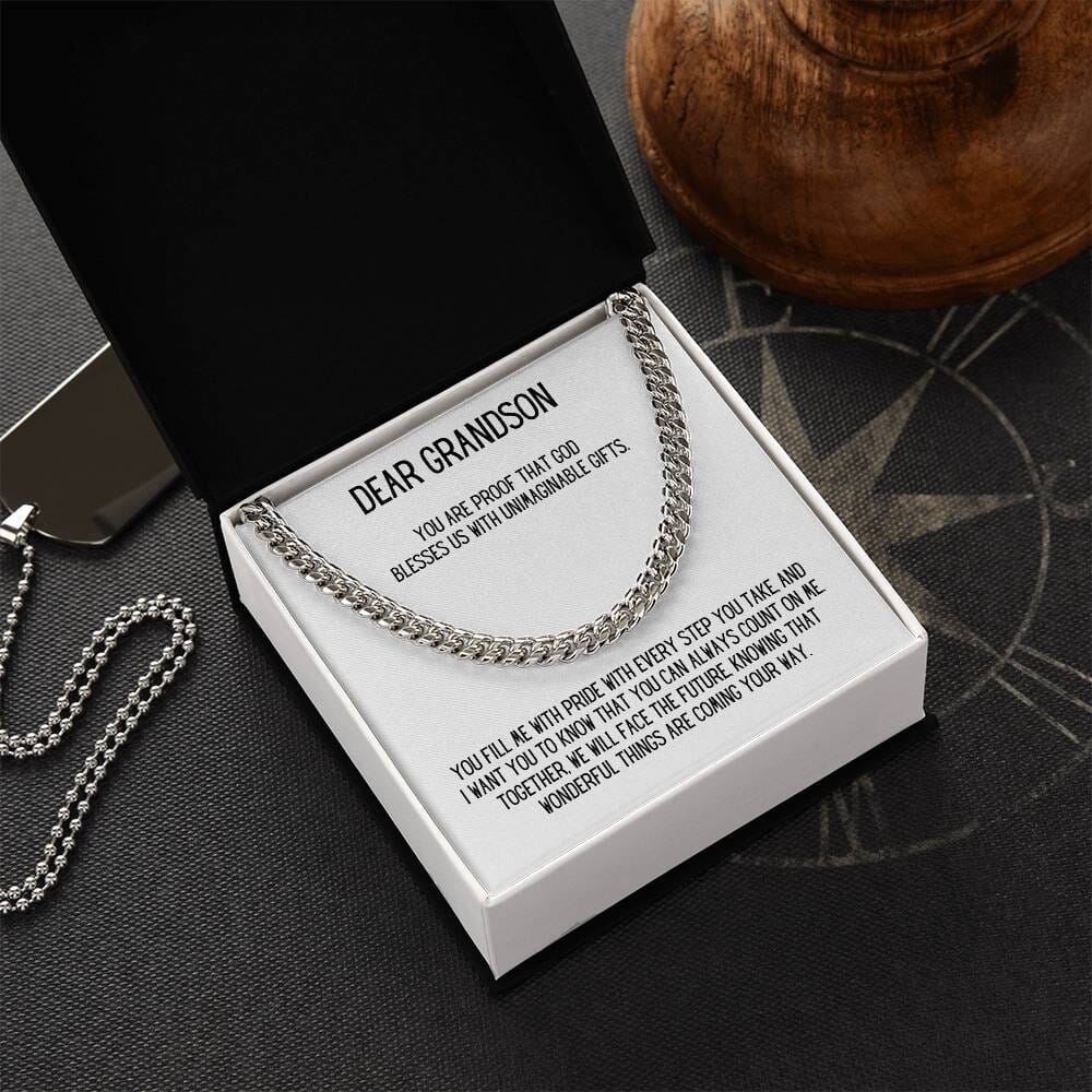 Eternal Bond: The Grandparent's Blessing Cuban Link Necklace Jewelry/Cubanlink ShineOn Fulfillment 