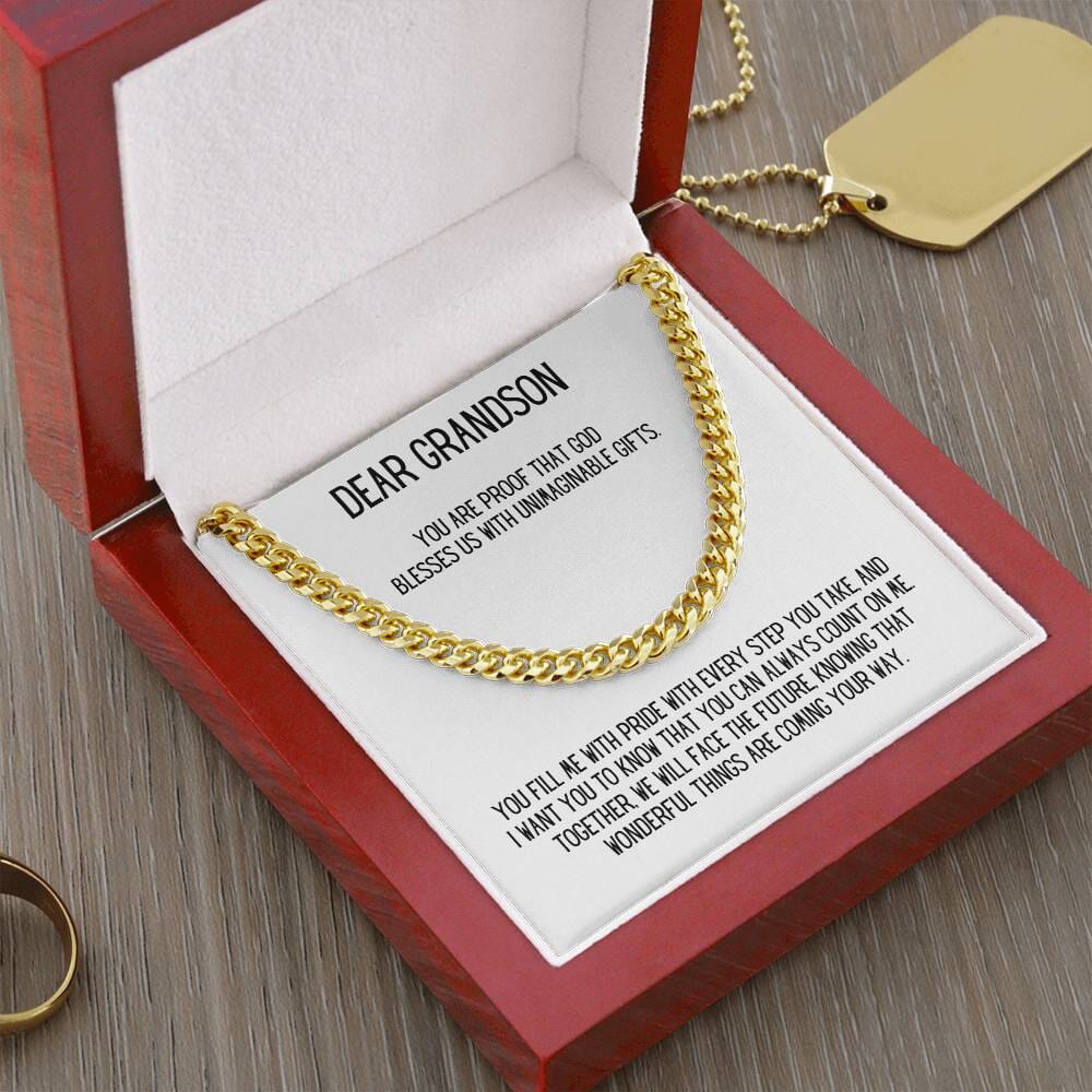 Eternal Bond: The Grandparent's Blessing Cuban Link Necklace Jewelry/Cubanlink ShineOn Fulfillment 