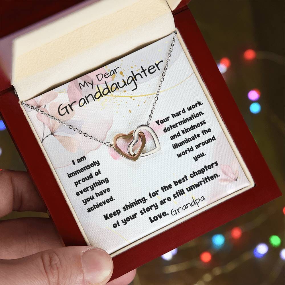 Eternal Bond: The Grandparent's Interlocking Hearts Necklace with Personalized Message Jewelry/InterlockingHearts ShineOn Fulfillment 