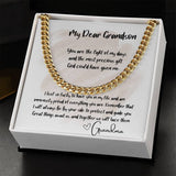 Eternal Bond: The Grandparent's Legacy Cuban Link Chain Necklace with Personalized Sentimental Message Jewelry/Cubanlink ShineOn Fulfillment 