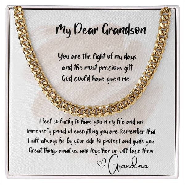 Eternal Bond: The Grandparent's Legacy Cuban Link Chain Necklace with Personalized Sentimental Message Jewelry/Cubanlink ShineOn Fulfillment 