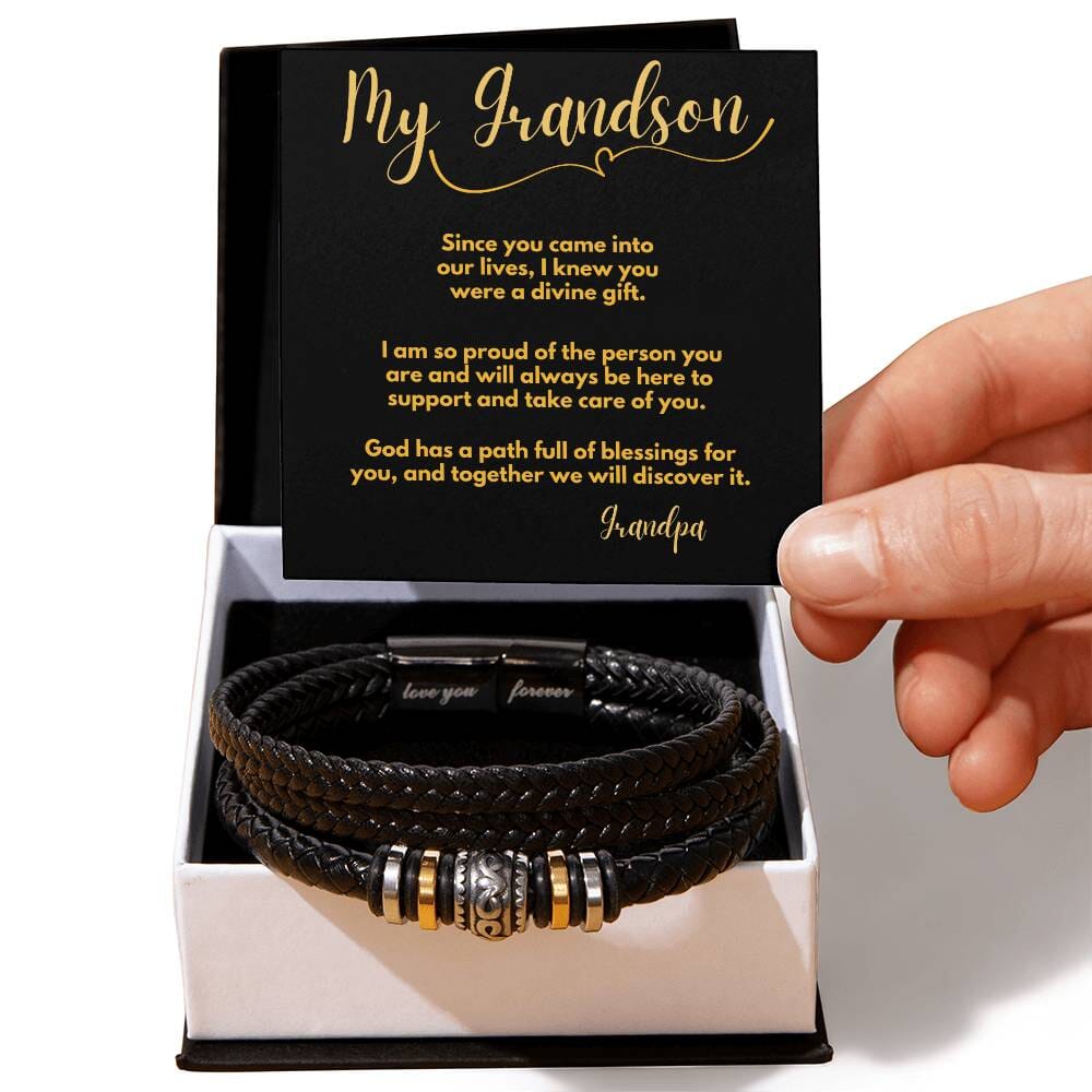 Eternal Bond: The Grandson's Keepsake Bracelet – A Personalized Token of Love from Grandpa or Grandma Jewelry/LoveForeverBracelet ShineOn Fulfillment 