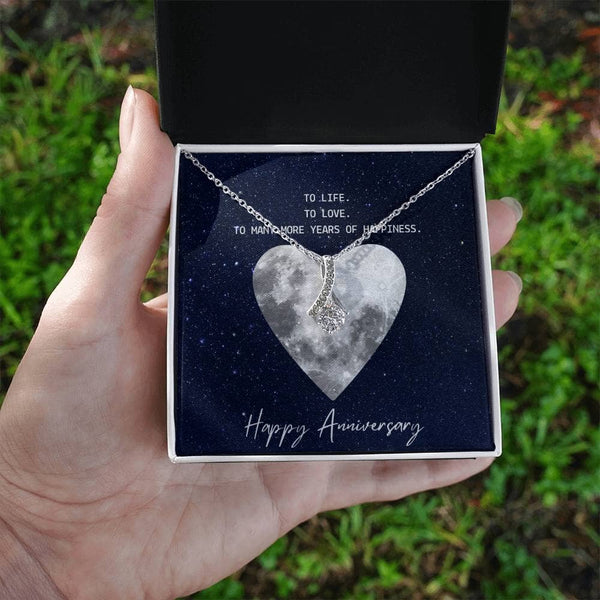 Eternal Embrace Necklace - A Dazzling Symbol of Endless Love and Cherished Memories Jewelry/AlluringBeauty ShineOn Fulfillment White Gold Finish Standard Box 