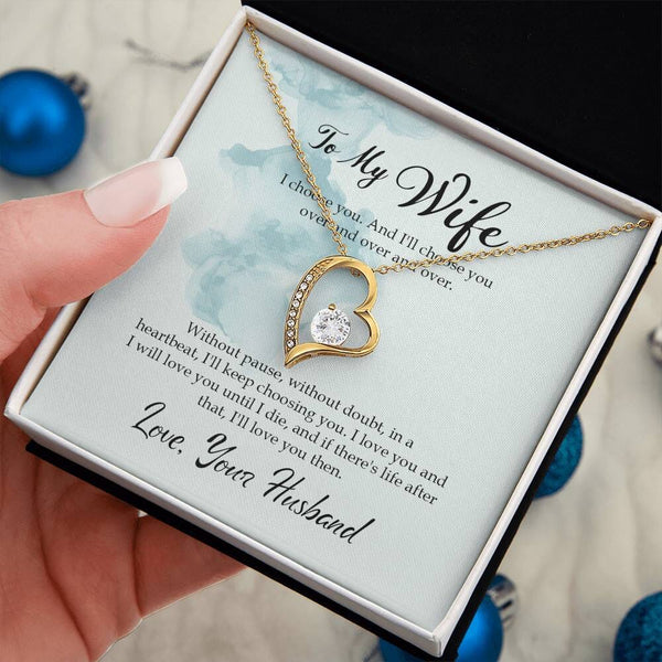 Eternal Embrace Necklace: A Timeless Symbol of Unending Love Jewelry/ForeverLove ShineOn Fulfillment 18k Yellow Gold Finish Standard Box 