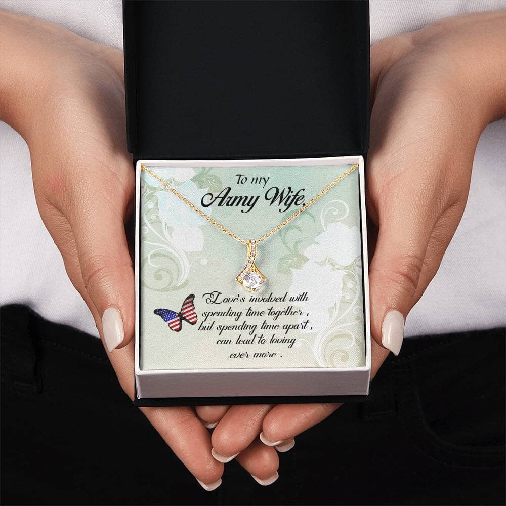 Eternal Embrace Necklace: A Tribute to the Unyielding Bond of an Army Wife Jewelry/AlluringBeauty ShineOn Fulfillment 18K Yellow Gold Finish Standard Box 