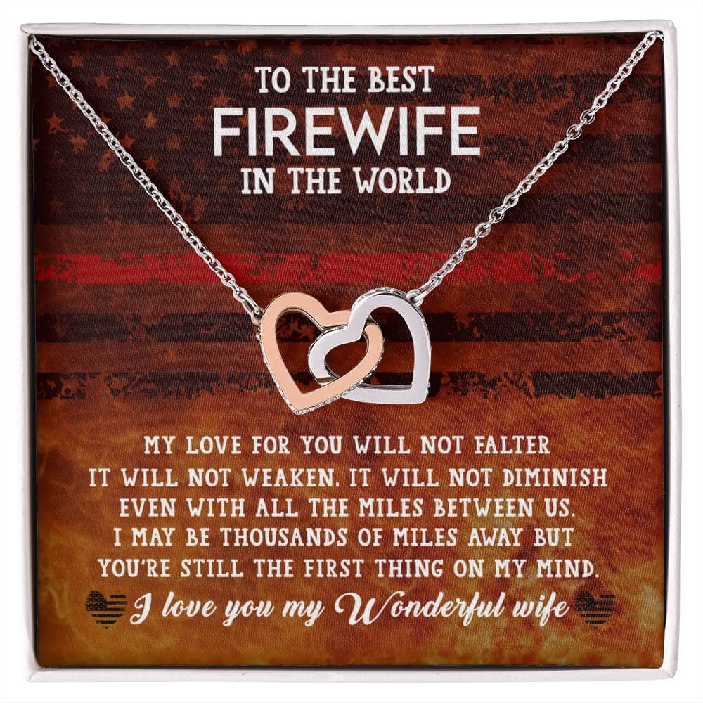 Eternal Embrace: The Firewife's Heart Necklace - Love Beyond Distance Jewelry/InterlockingHearts ShineOn Fulfillment 