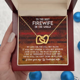 Eternal Embrace: The Firewife's Heart Necklace - Love Beyond Distance Jewelry/InterlockingHearts ShineOn Fulfillment 18K Yellow Gold Finish Luxury Box 