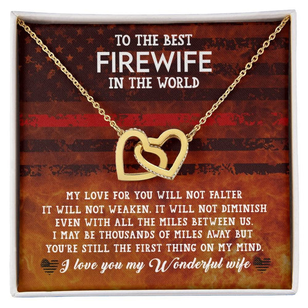 Eternal Embrace: The Firewife's Heart Necklace - Love Beyond Distance Jewelry/InterlockingHearts ShineOn Fulfillment 