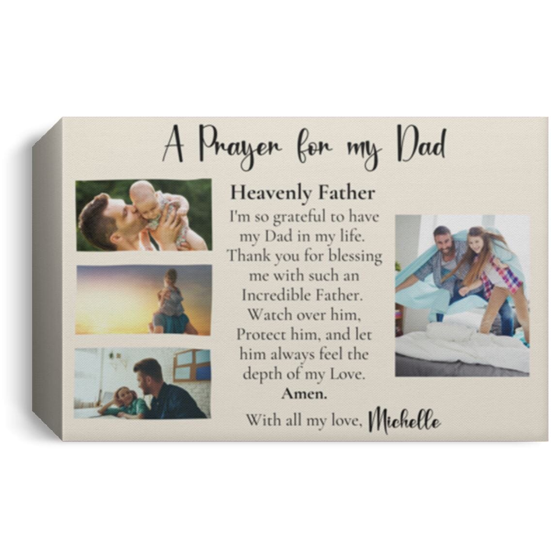 Eternal Gratitude - A Tribute to Dad - The Perfect Gift Canvas CustomCat 