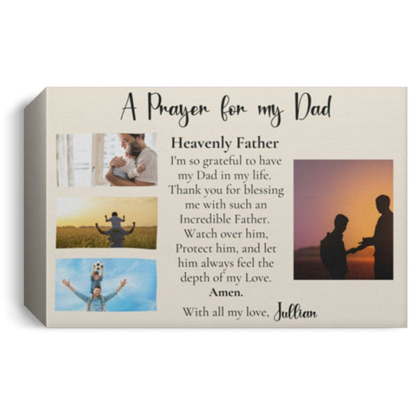 Eternal Gratitude - A Tribute to Dad - The Perfect Gift Canvas CustomCat White 12"x8" 